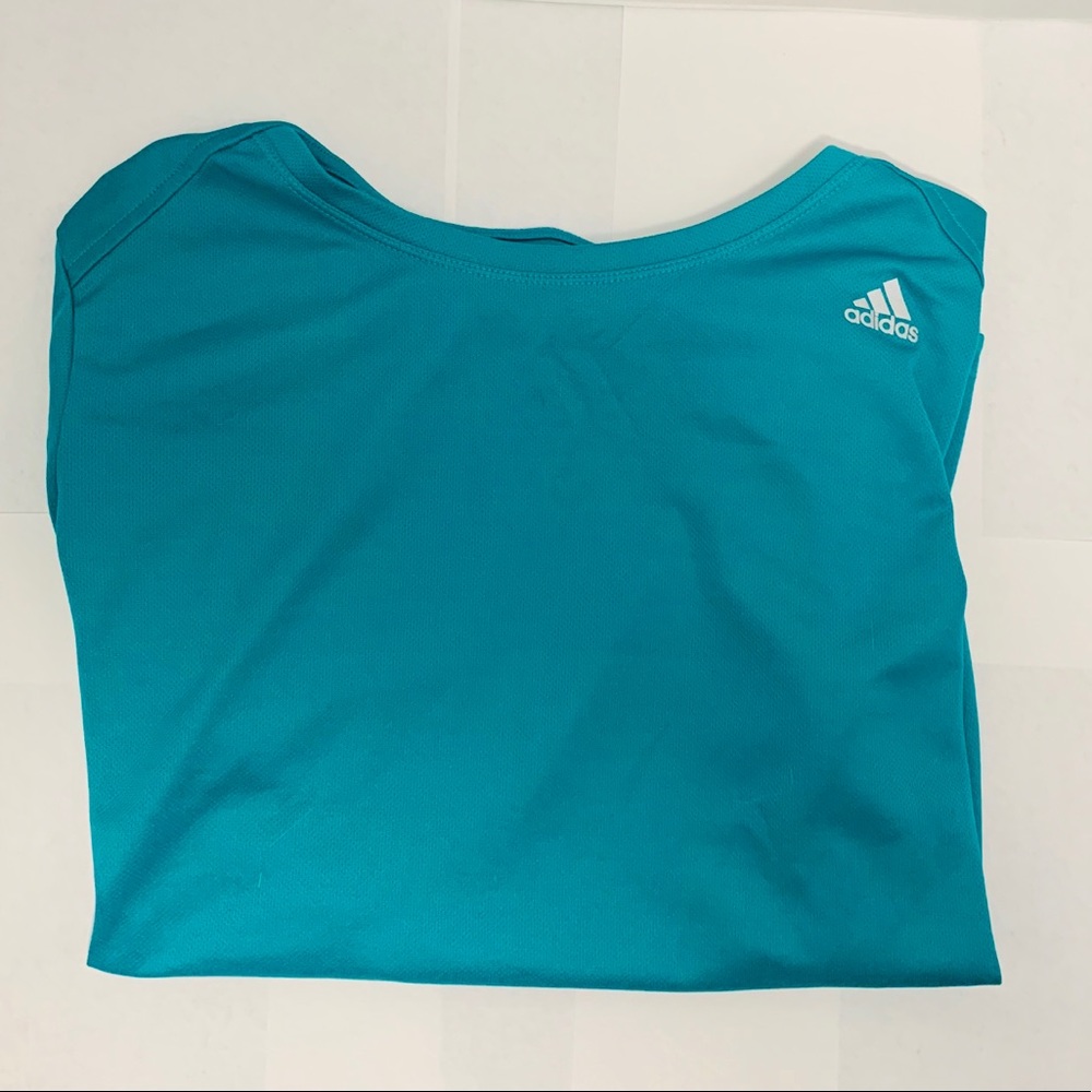 Adidas turquoise ClimaLite short sleeve shirt